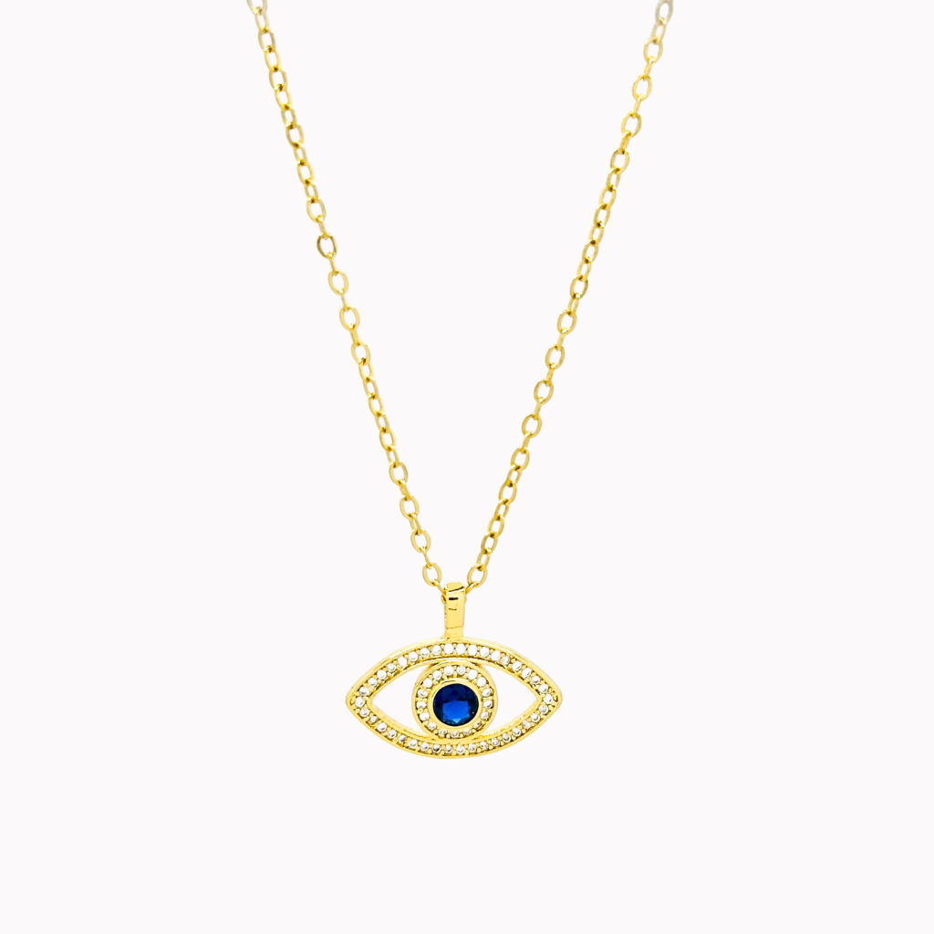 Stunning Blue Evil Eye Pendant Necklace