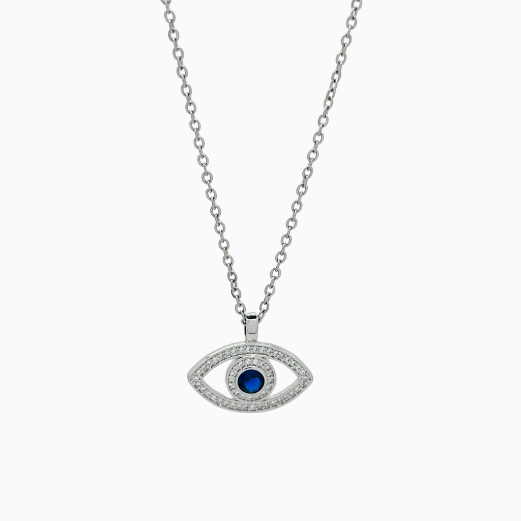 Stunning Blue Evil Eye Pendant Necklace