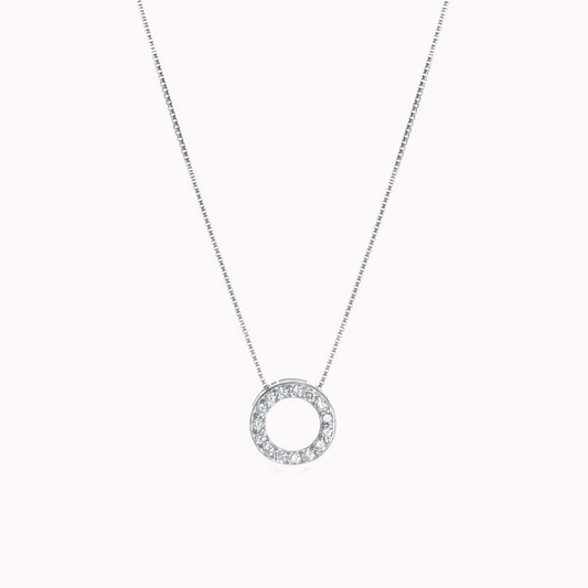 Luminous Eternity Circle Necklace - Sterling silver, zircon